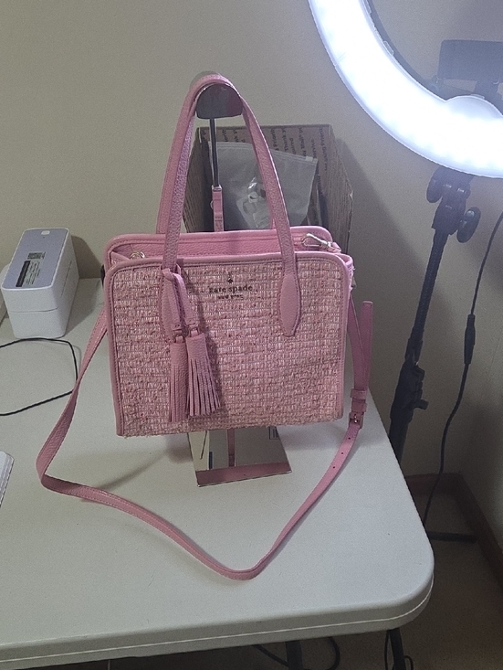 kate spade Handbags - kate spade Pink Rowe Summer Tweed Satchel with Tassel Accent